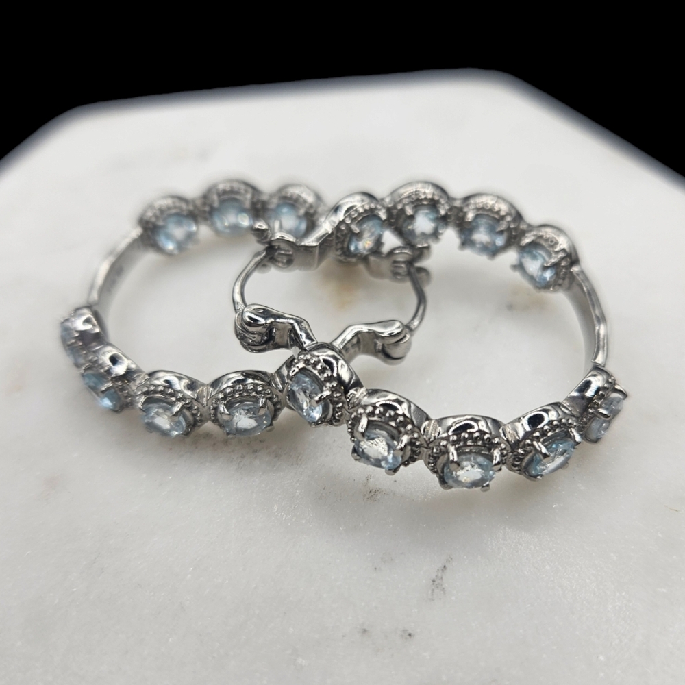 Topaz Hoop Earrings